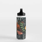 Full-Moon forest: Whimsical Woodland Nightscape with Deer and Moths Water Bottle Gallery Image 3