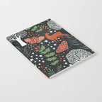 Full-Moon forest: Whimsical Woodland Nightscape with Deer and Moths Notebook Gallery Image 2