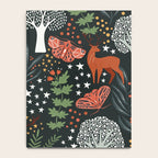 Full-Moon forest: Whimsical Woodland Nightscape with Deer and Moths Notebook Gallery Image 4