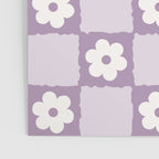 Retro Daisy Flower Checker in Purple Poster Gallery Image 3