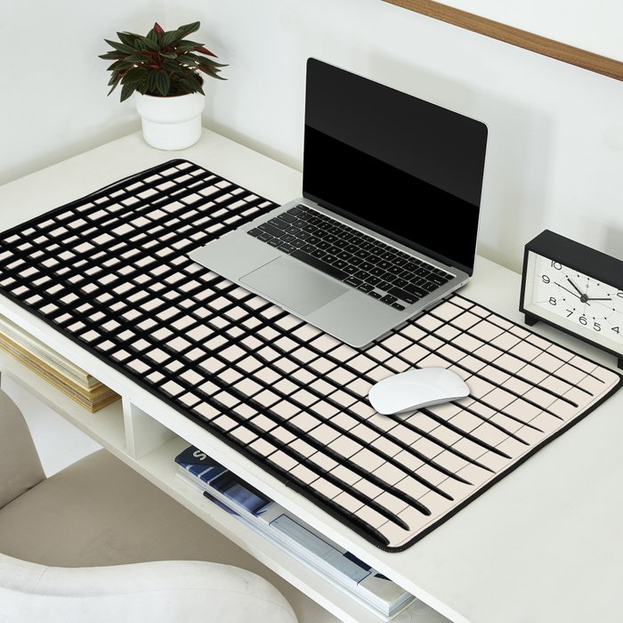 Horizontal & Vertical Lines Desk Mat Gallery Image 2