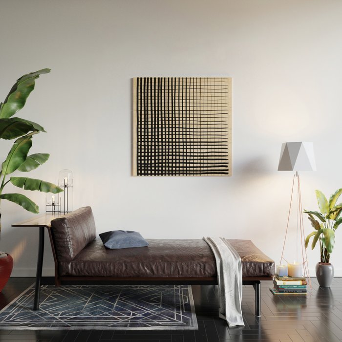 Horizontal & Vertical Lines Wood Wall Art Gallery Image 2