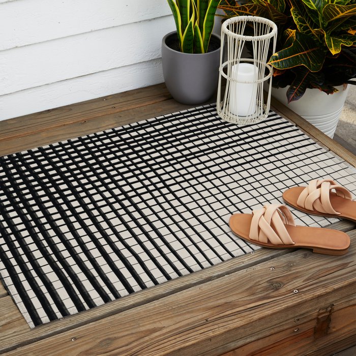 Horizontal & Vertical Lines Outdoor Rug Gallery Image 2