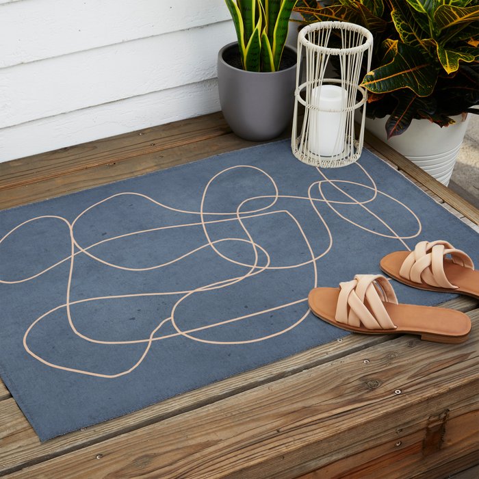 Abstract line art 256 Outdoor Rug Gallery Image 2