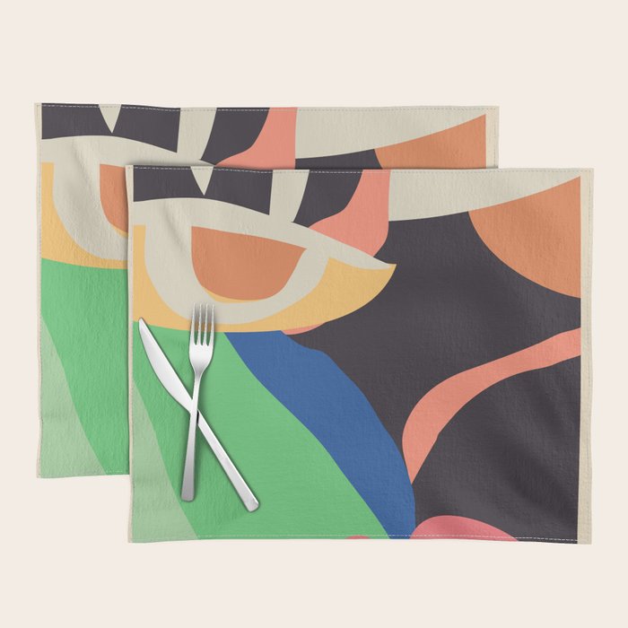 Modern Abstract Art Face 3 Placemat Gallery Image 1
