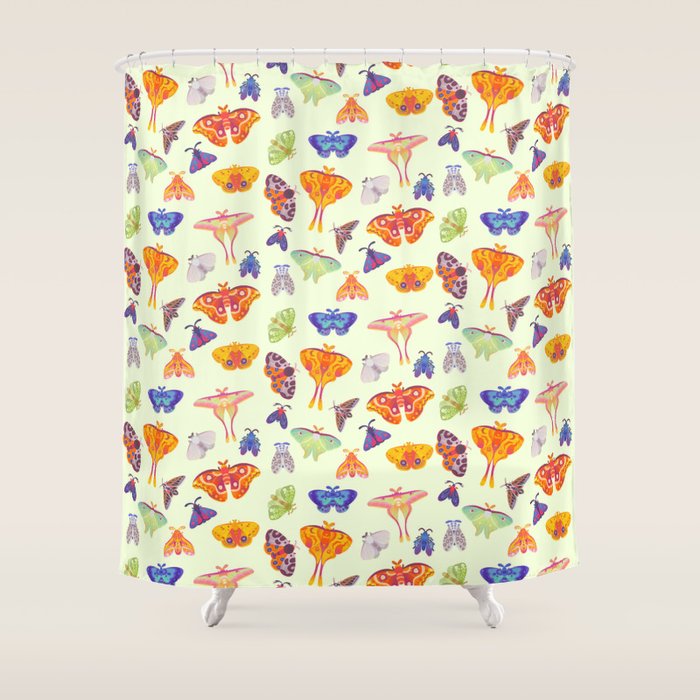 Moth - pastel Shower Curtain Gallery Image 1