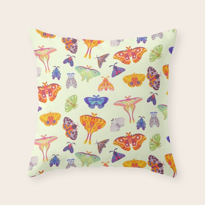 Moth - pastel Throw Pillow Gallery Image 6
