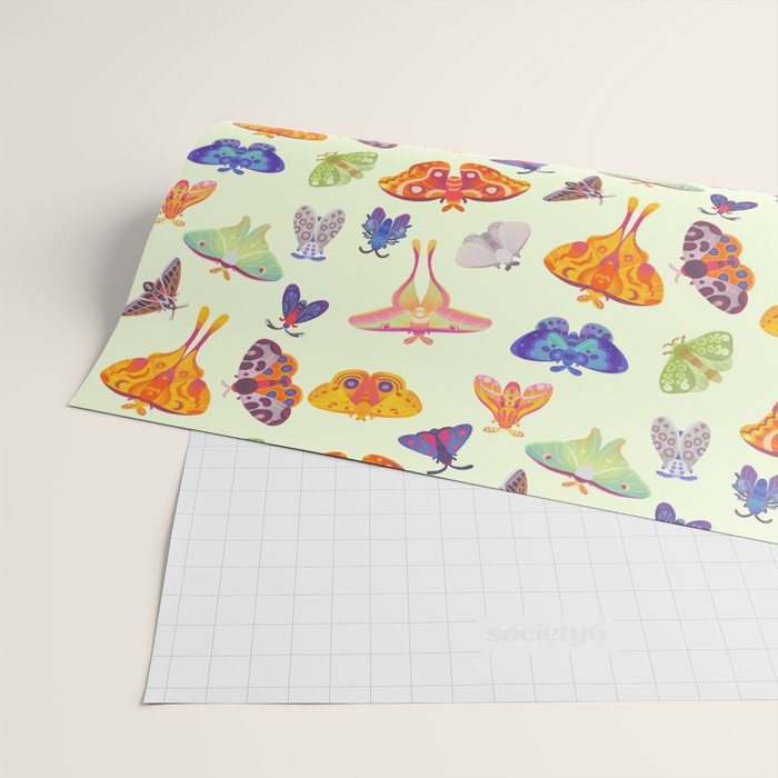 Moth - pastel Wrapping Paper Gallery Image 2