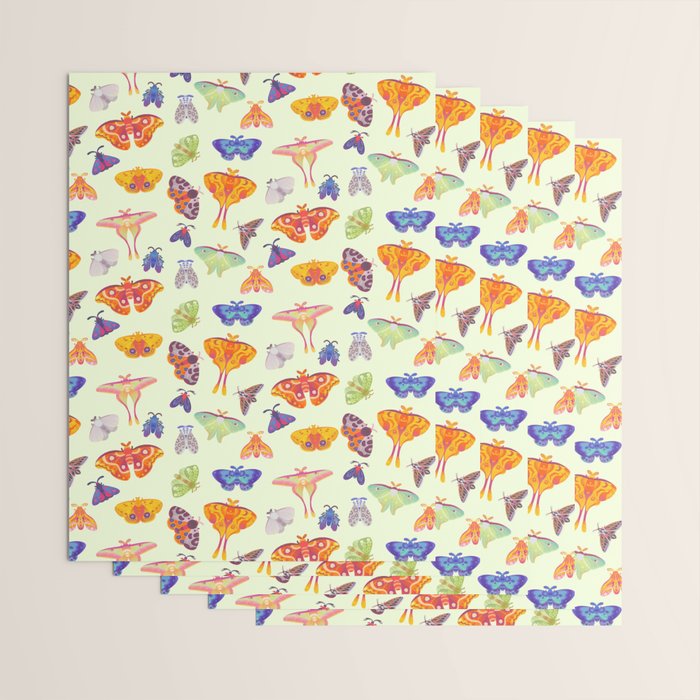 Moth - pastel Wrapping Paper Gallery Image 3
