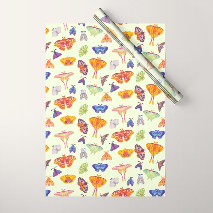 Moth - pastel Wrapping Paper Gallery Image 1