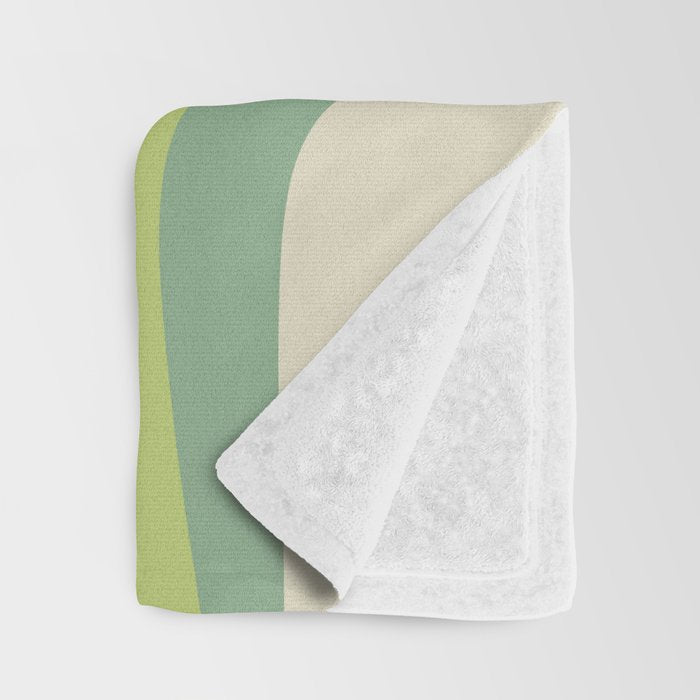Mid-Century Modern Palm Springs Abstract Pattern Light Lime Jade Green Throw Blanket Gallery Image 3