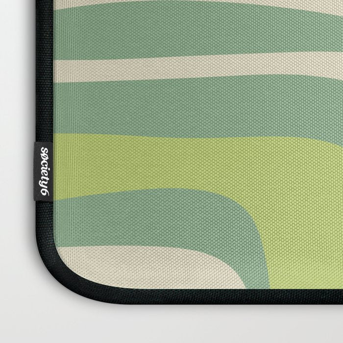 Mid-Century Modern Palm Springs Abstract Pattern Light Lime Jade Green Laptop Sleeve Gallery Image 3