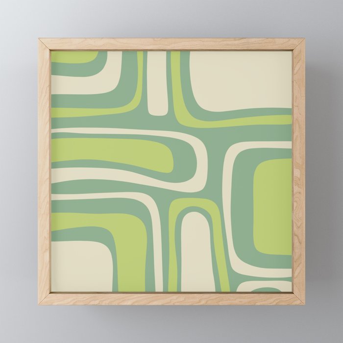 Mid-Century Modern Palm Springs Abstract Pattern Light Lime Jade Green Mini Art Print Gallery Image 1
