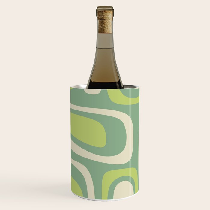 Mid-Century Modern Palm Springs Abstract Pattern Light Lime Jade Green Wine Chiller Gallery Image 1