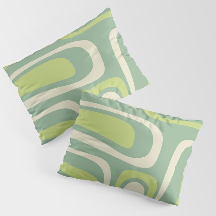 Mid-Century Modern Palm Springs Abstract Pattern Light Lime Jade Green Pillow Sham Gallery Image 3