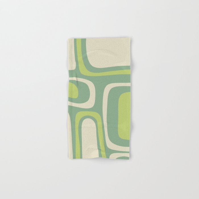 Mid-Century Modern Palm Springs Abstract Pattern Light Lime Jade Green Bath Towel Gallery Image 1
