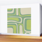 Mid-Century Modern Palm Springs Abstract Pattern Light Lime Jade Green Wall Mural Gallery Image 2