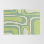 Mid-Century Modern Palm Springs Abstract Pattern Light Lime Jade Green Rug Gallery Image 2