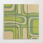 Mid-Century Modern Palm Springs Abstract Pattern Light Lime Jade Green Wood Wall Art Gallery Image 1