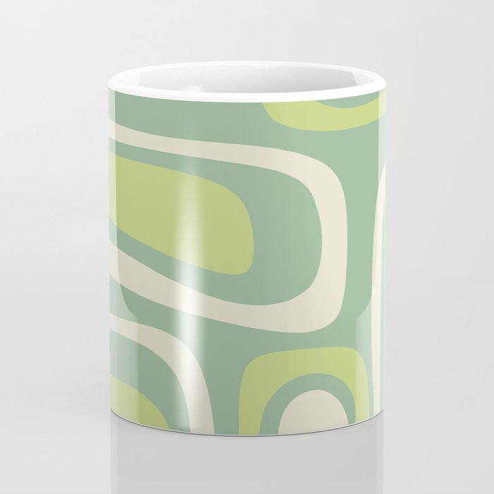 Mid-Century Modern Palm Springs Abstract Pattern Light Lime Jade Green Coffee Mug Gallery Image 4