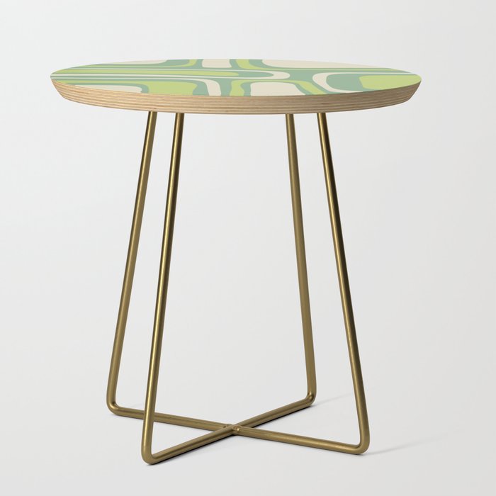Mid-Century Modern Palm Springs Abstract Pattern Light Lime Jade Green Side Table Gallery Image 1
