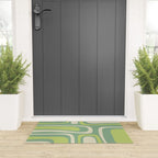 Mid-Century Modern Palm Springs Abstract Pattern Light Lime Jade Green Welcome Mat Gallery Image 3