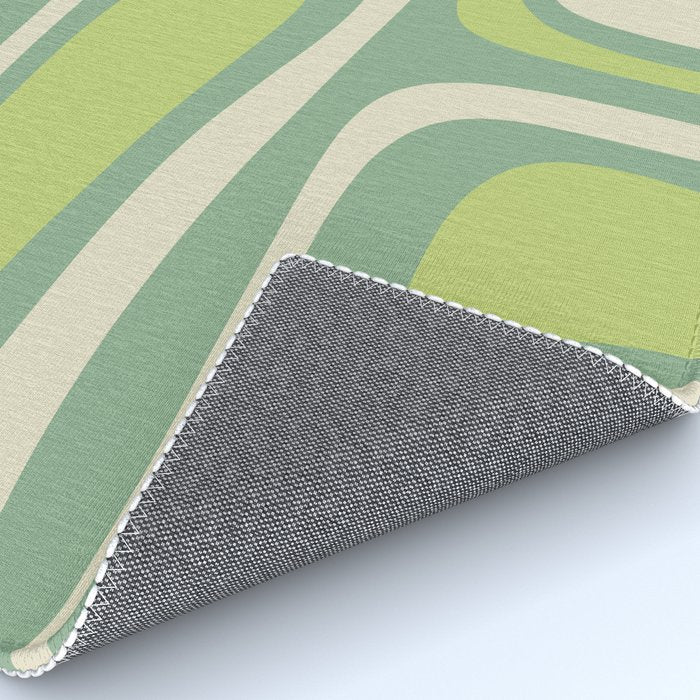 Mid-Century Modern Palm Springs Abstract Pattern Light Lime Jade Green Rug Gallery Image 4