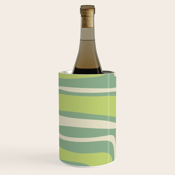 Mid-Century Modern Palm Springs Abstract Pattern Light Lime Jade Green Wine Chiller Gallery Image 2