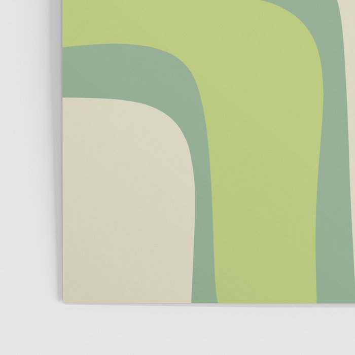 Mid-Century Modern Palm Springs Abstract Pattern Light Lime Jade Green Poster Gallery Image 3