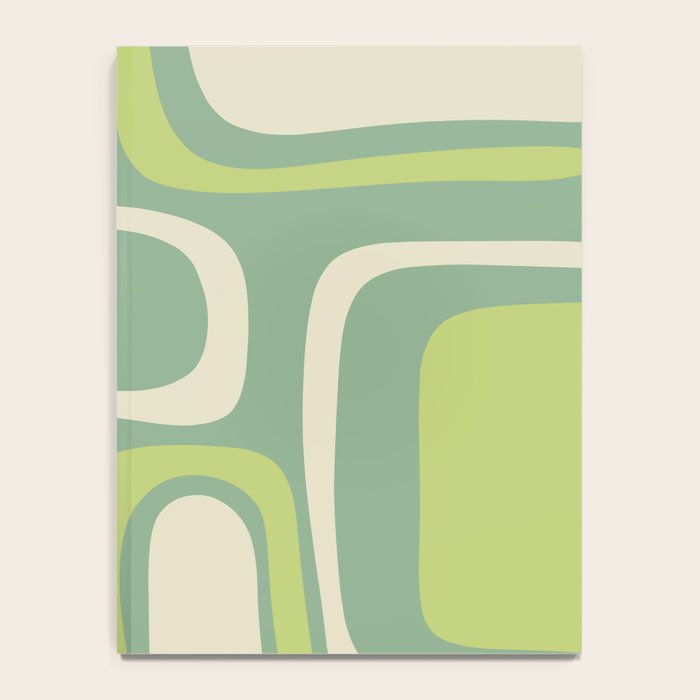 Mid-Century Modern Palm Springs Abstract Pattern Light Lime Jade Green Notebook Gallery Image 4