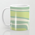 Mid-Century Modern Palm Springs Abstract Pattern Light Lime Jade Green Coffee Mug Gallery Image 3