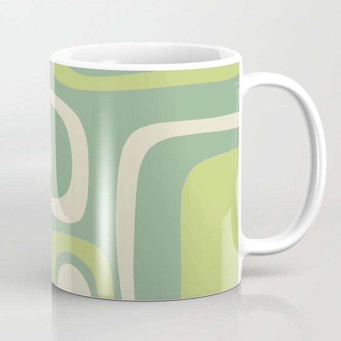 Mid-Century Modern Palm Springs Abstract Pattern Light Lime Jade Green Coffee Mug Gallery Image 1
