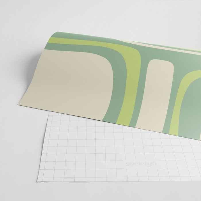 Mid-Century Modern Palm Springs Abstract Pattern Light Lime Jade Green Wrapping Paper Gallery Image 2