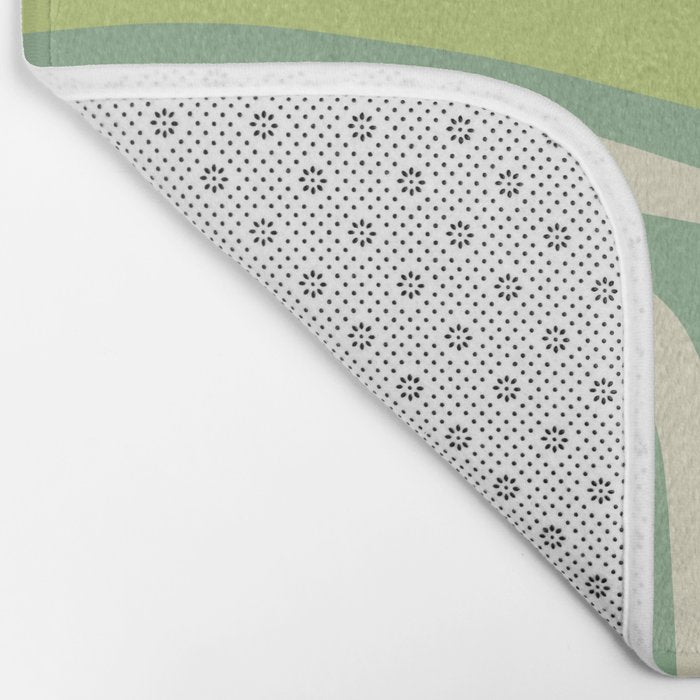 Mid-Century Modern Palm Springs Abstract Pattern Light Lime Jade Green Bath Mat Gallery Image 2