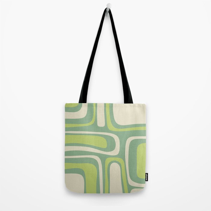 Mid-Century Modern Palm Springs Abstract Pattern Light Lime Jade Green Tote Bag Gallery Image 2