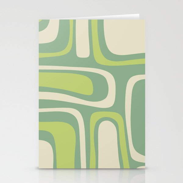Mid-Century Modern Palm Springs Abstract Pattern Light Lime Jade Green Stationery Card Gallery Image 2