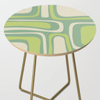 Mid-Century Modern Palm Springs Abstract Pattern Light Lime Jade Green Side Table Gallery Image 2