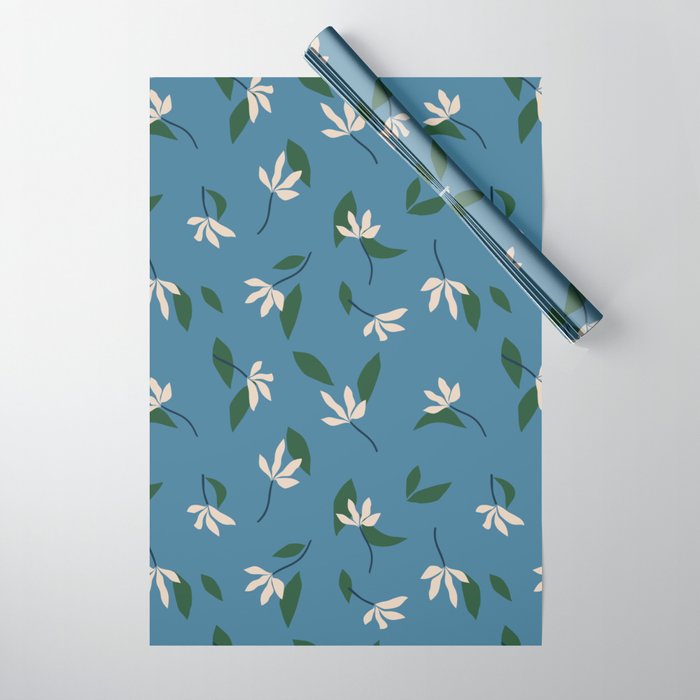 Sprouts | Blue Wrapping Paper Gallery Image 1