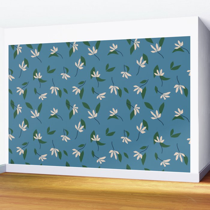 Sprouts | Blue Wall Mural Gallery Image 2