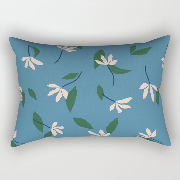 Sprouts | Blue Rectangular Pillow Gallery Image 1