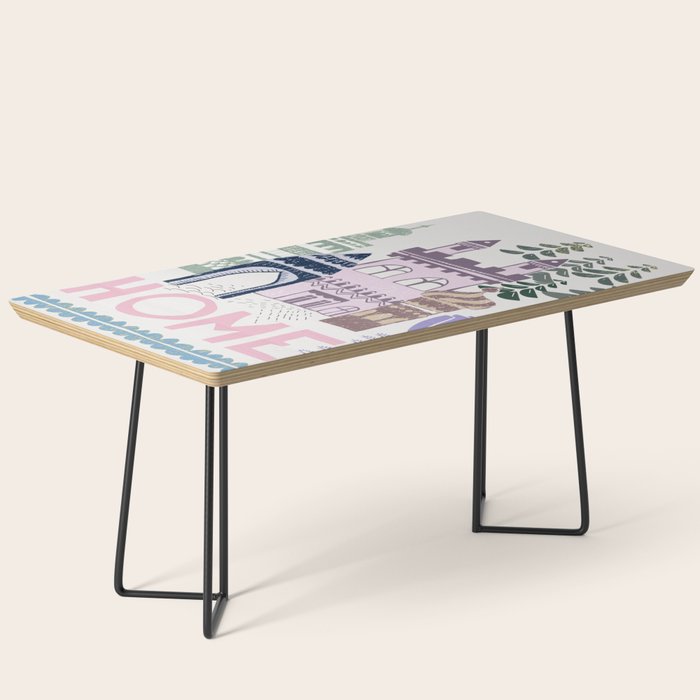 Home Block print lilac Coffee Table Gallery Image 1