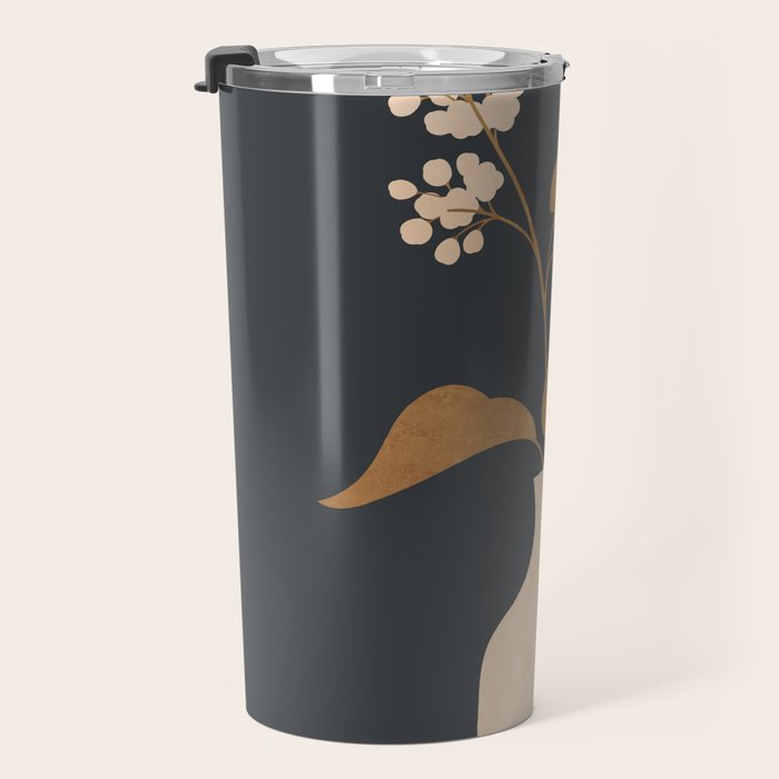 Minimal Abstract Art Vase Flower 4 Travel Mug Gallery Image 3