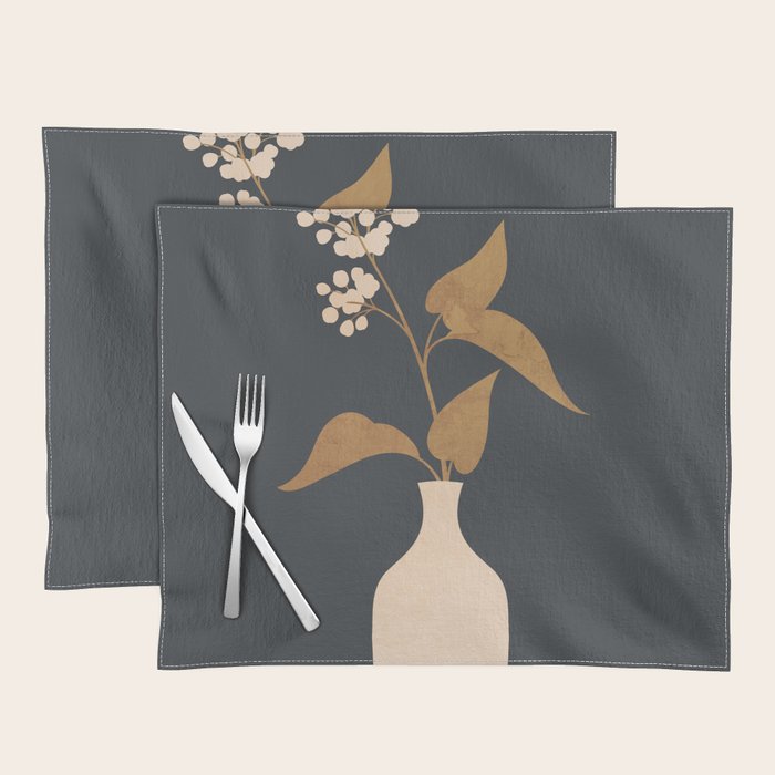 Minimal Abstract Art Vase Flower 4 Placemat Gallery Image 1