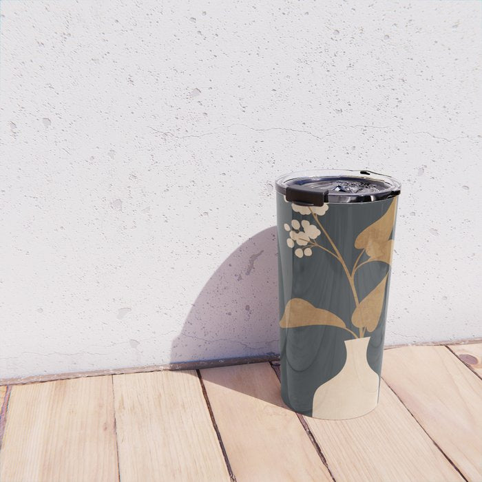 Minimal Abstract Art Vase Flower 4 Travel Mug Gallery Image 4
