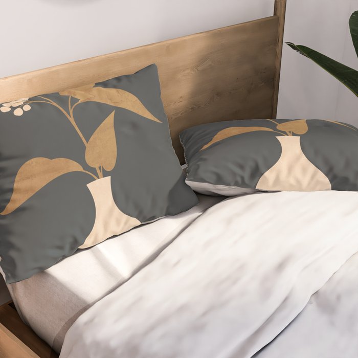 Minimal Abstract Art Vase Flower 4 Pillow Sham Gallery Image 2