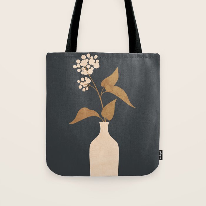 Minimal Abstract Art Vase Flower 4 Tote Bag Gallery Image 1