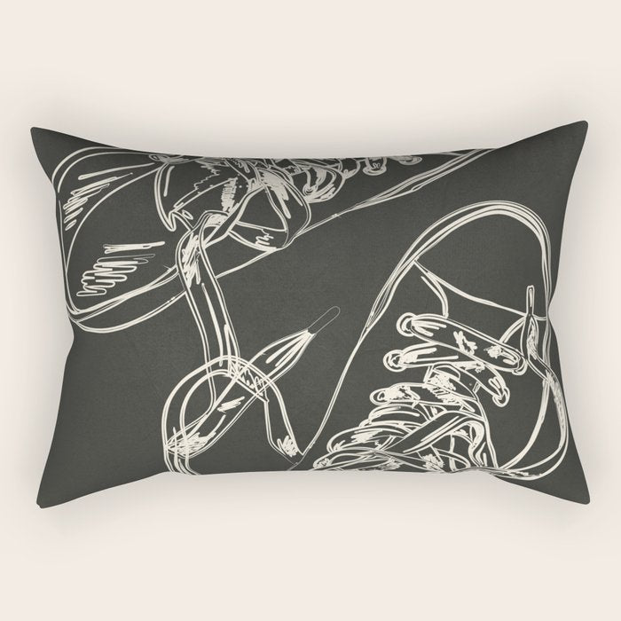 Retro Sneakers Drawing 4 Rectangular Pillow Gallery Image 2