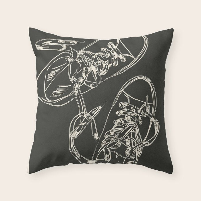 Retro Sneakers Drawing 4 Throw Pillow Gallery Image 6