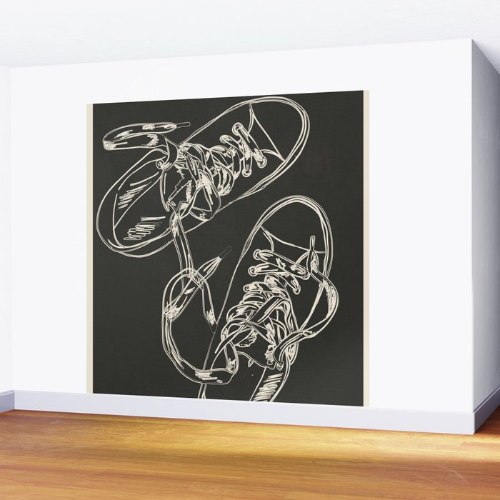 Retro Sneakers Drawing 4 Wall Mural Gallery Image 2