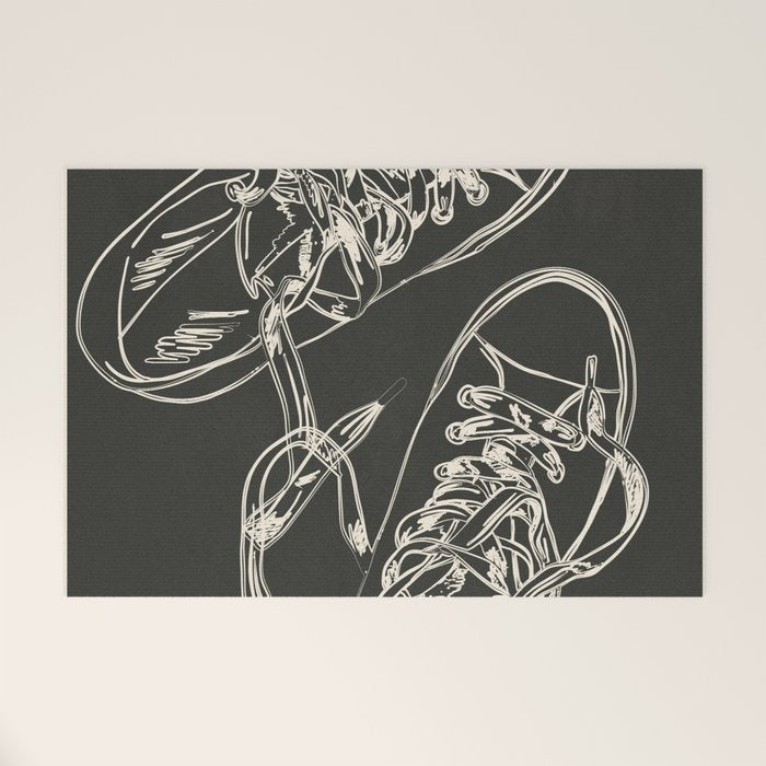 Retro Sneakers Drawing 4 Welcome Mat Gallery Image 1